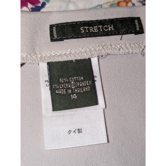 Eddie Bauer Cotton Stretch Flat Front Side Zip Straight Leg Pant Womens' Sz 14 - Picture 4 of 11